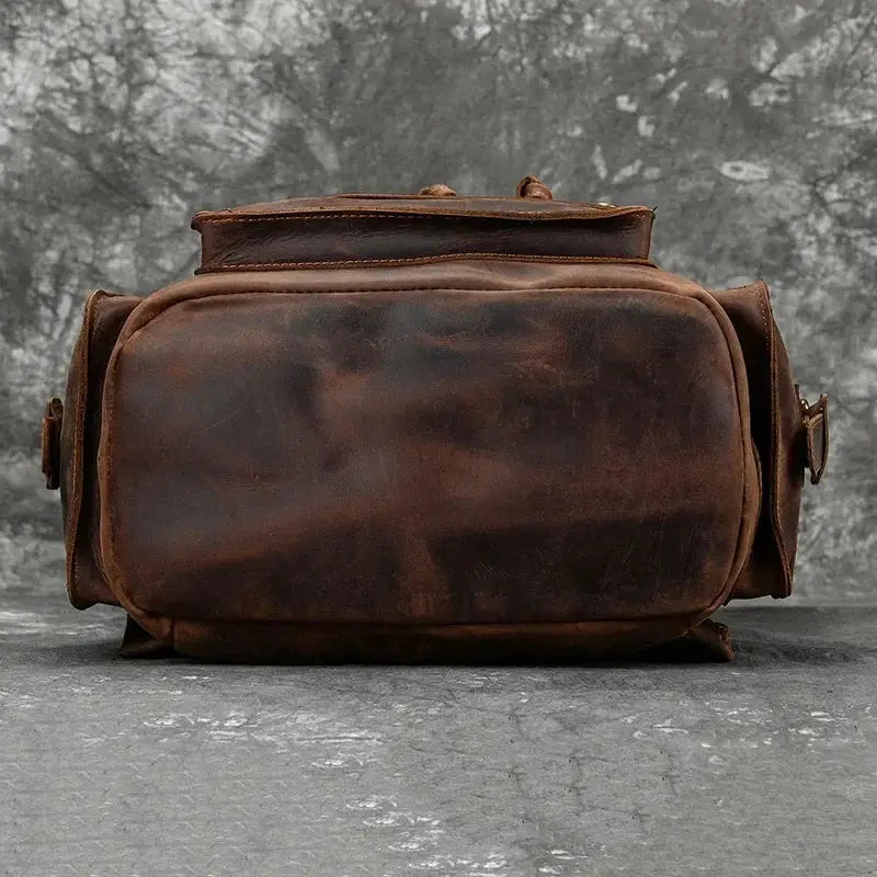 Arrivals Crazy Horse Leather Backpack For Men Large Bag