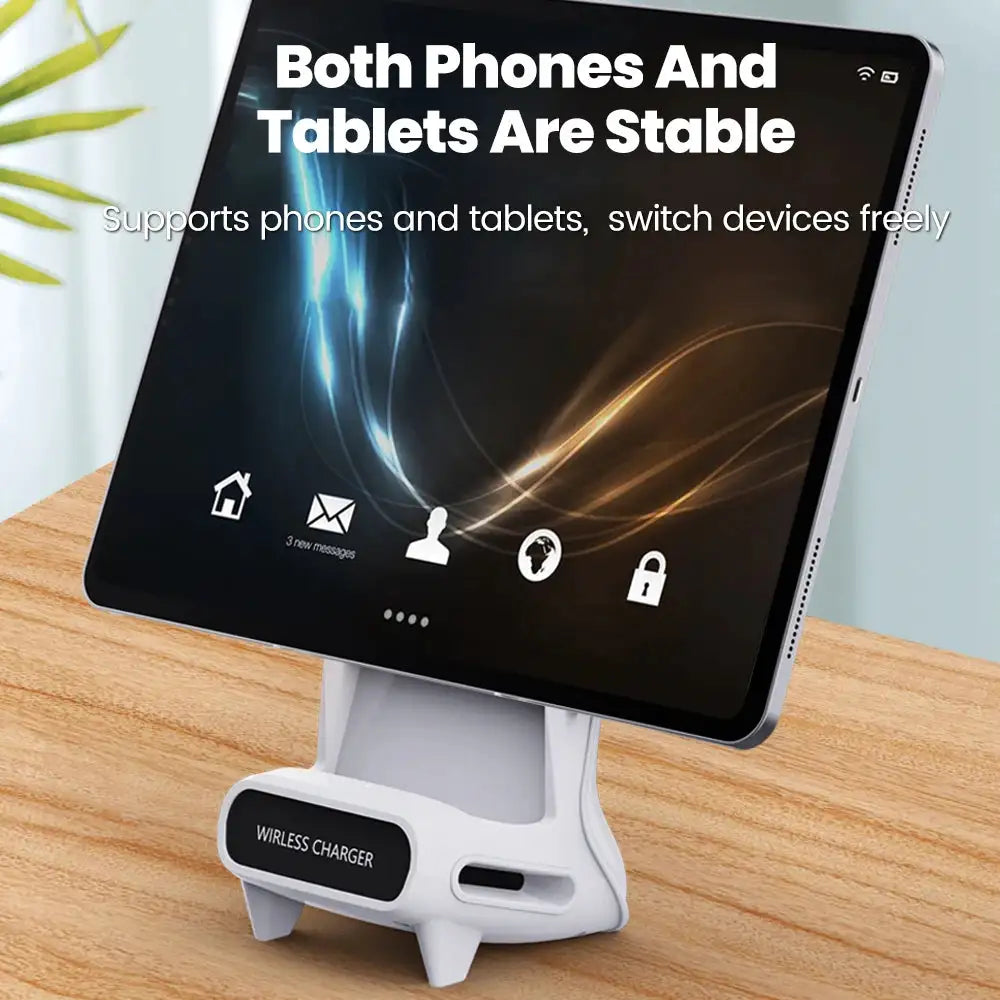 15W Portable Mini Chair Wireless Charger Stand Desktop Super Fast Charging With Speaker Function Universal Mobile Phone Stand