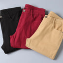 Spring Men's Slim Jeans Classic Style Straight Elasticity Cotton Denim Pants Male Brand Trousers Wine Red Black White