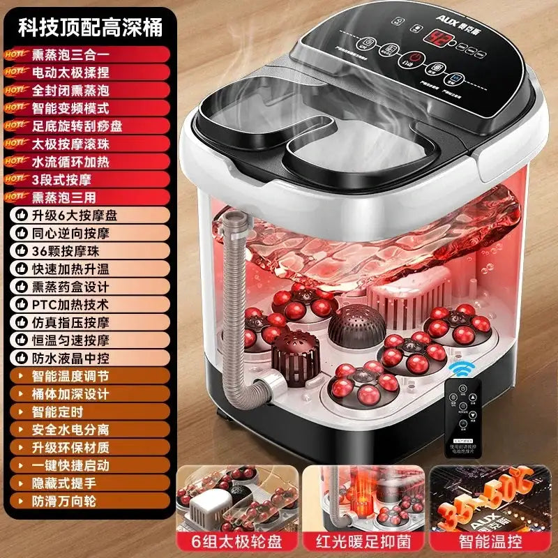 Fully Automatic Steamed Constant Temp Massage Foot Bath Tub Household Foot Care
