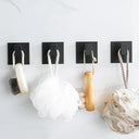 Black Aluminum Wall Hooks Set for Modern Bathroom Organizer