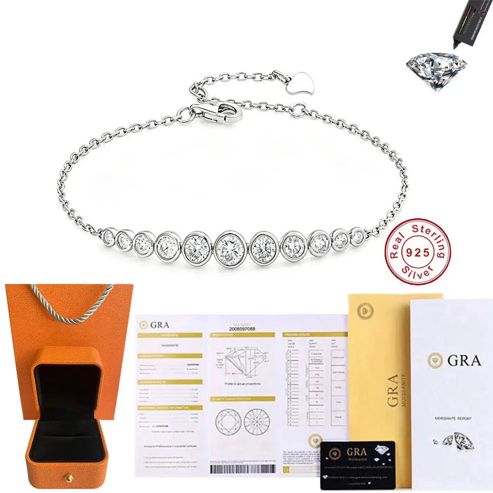 Round Moissanite Jewelry in Sterling Silver Dainty — product view 7