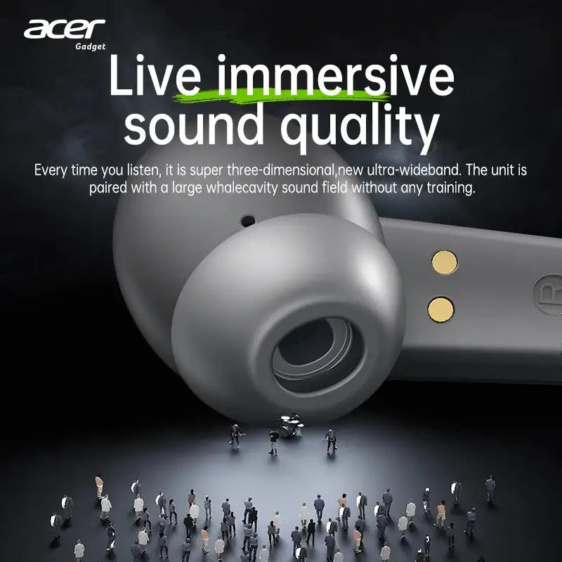 Acer Ohr503 Wireless Bluetooth Headphones with In-Ear Design, High-Definition Sound Quality, Noise Reduction for Calls, Comfortable Fit, Suitable for Sports, Running, and Cycling, Compatible with Mobile Phones and Tablets