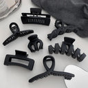Elegant Black Hair Clip with Korean Letter Detail