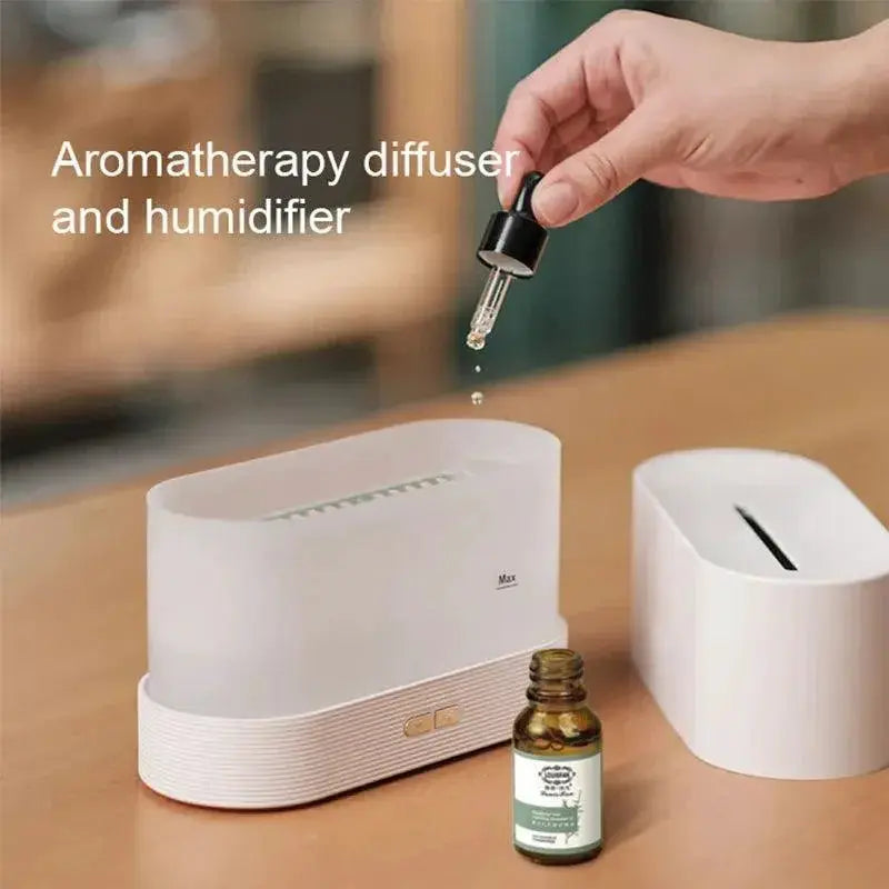 TranquilBreeze LED Flame Diffuser Serene Oasis Aromatherapy