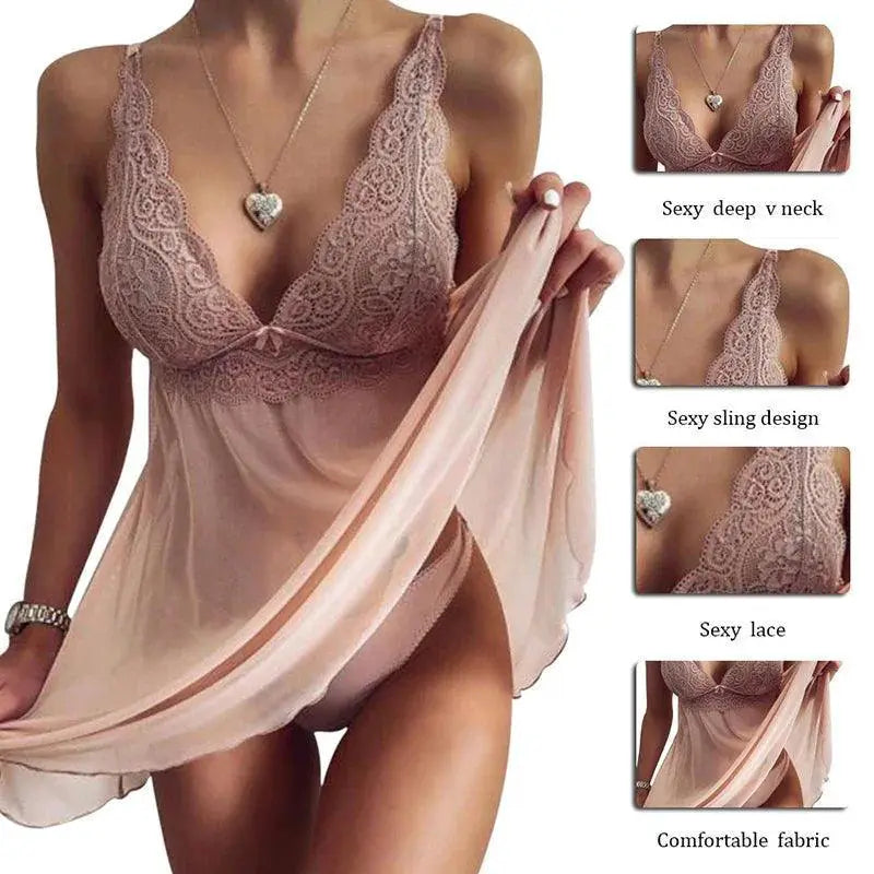 Sensual Lace Nightwear Set for Elegant Romantic Occasions