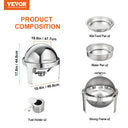 SucceBuy Roll Top Chafing Dish Buffet Set Qt Pack Stainless