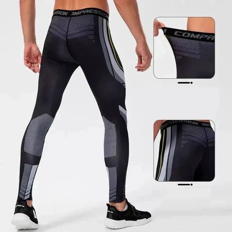 Mens Compression Running Leggings Quick Dry Athletic Tights
