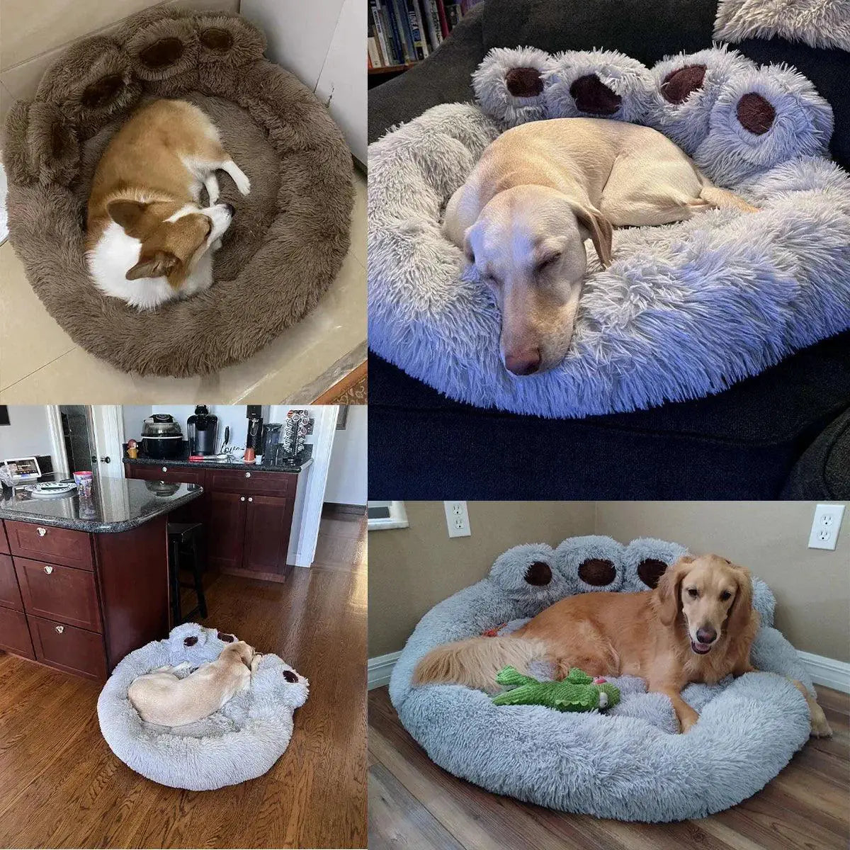Fluffy Plush Kennel Bed for Large Dogs and Cats Cozy
