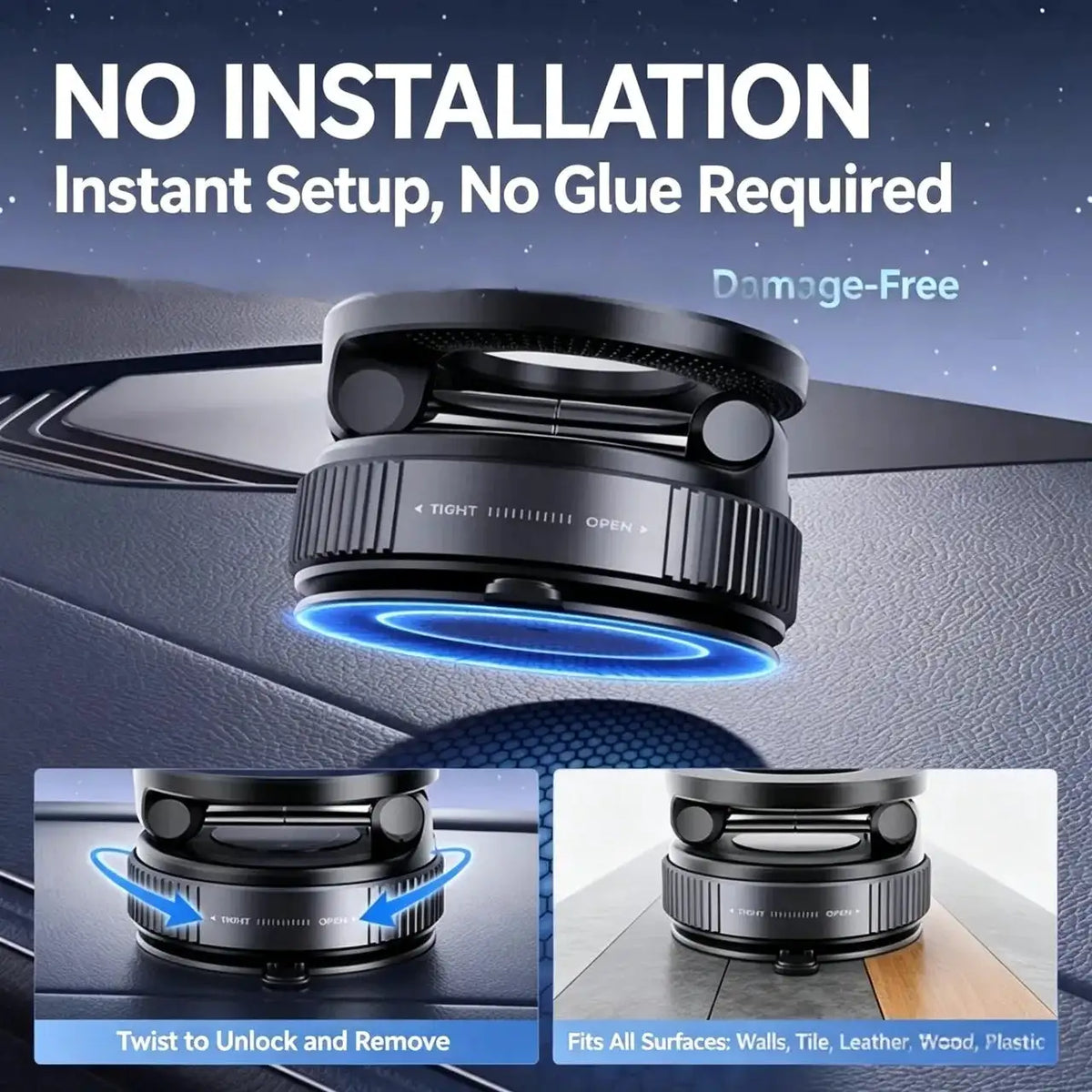 Magnetic car mobile phone holder, vacuum adsorption center console, anti-shake suction cup, special folding portable shelf for navigation