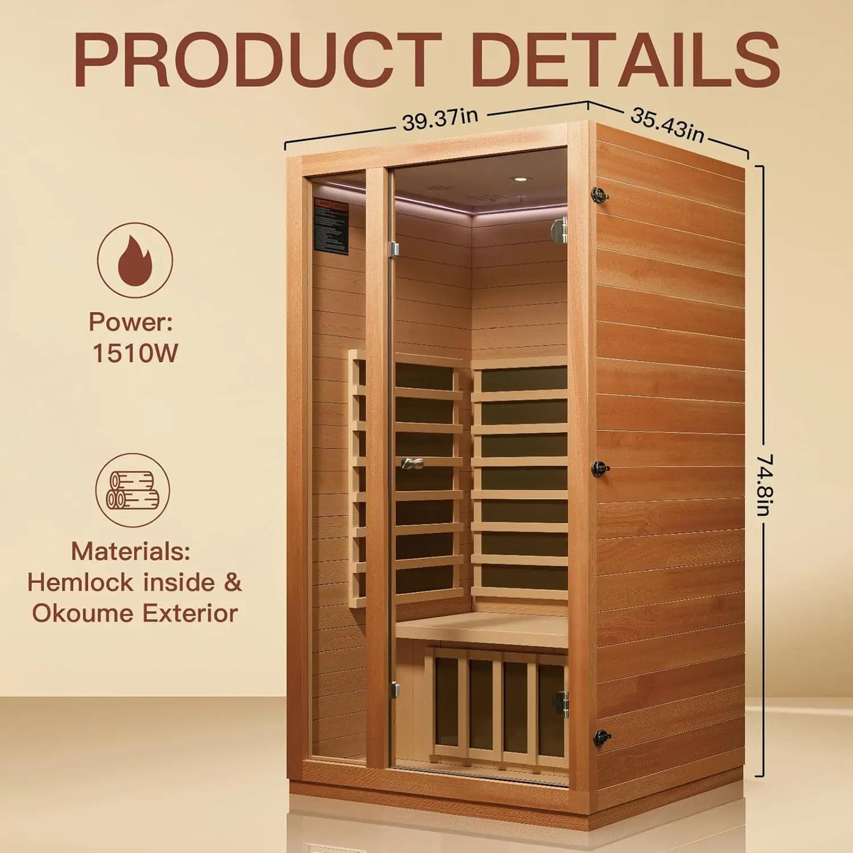 Infrared Indoor Sauna Cabin