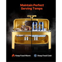 SucceBuy Roll Top Chafing Dish Buffet Set Stainless Steel Chafer