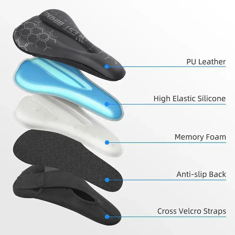 Gel Memory Foam Bike Seat Cover For Comfort And Waterproof