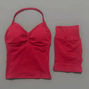 Women Seamless Yoga Set With Tummy Control Shorts