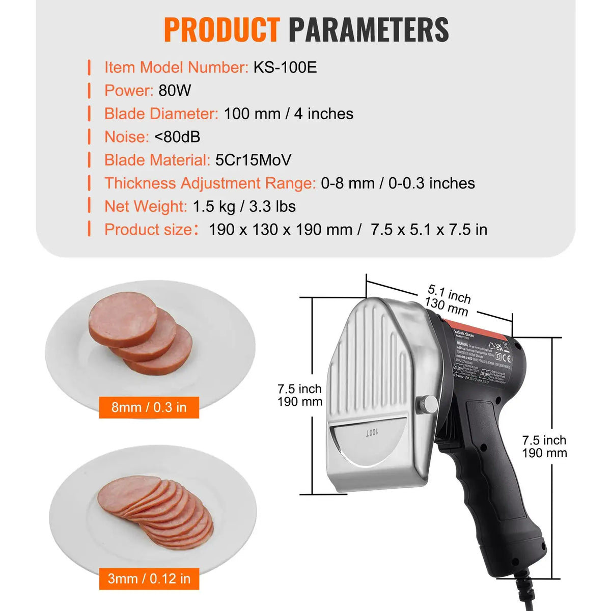 SucceBuy Electric Shawarma Knife, Cordless Battery Professional — product view 9