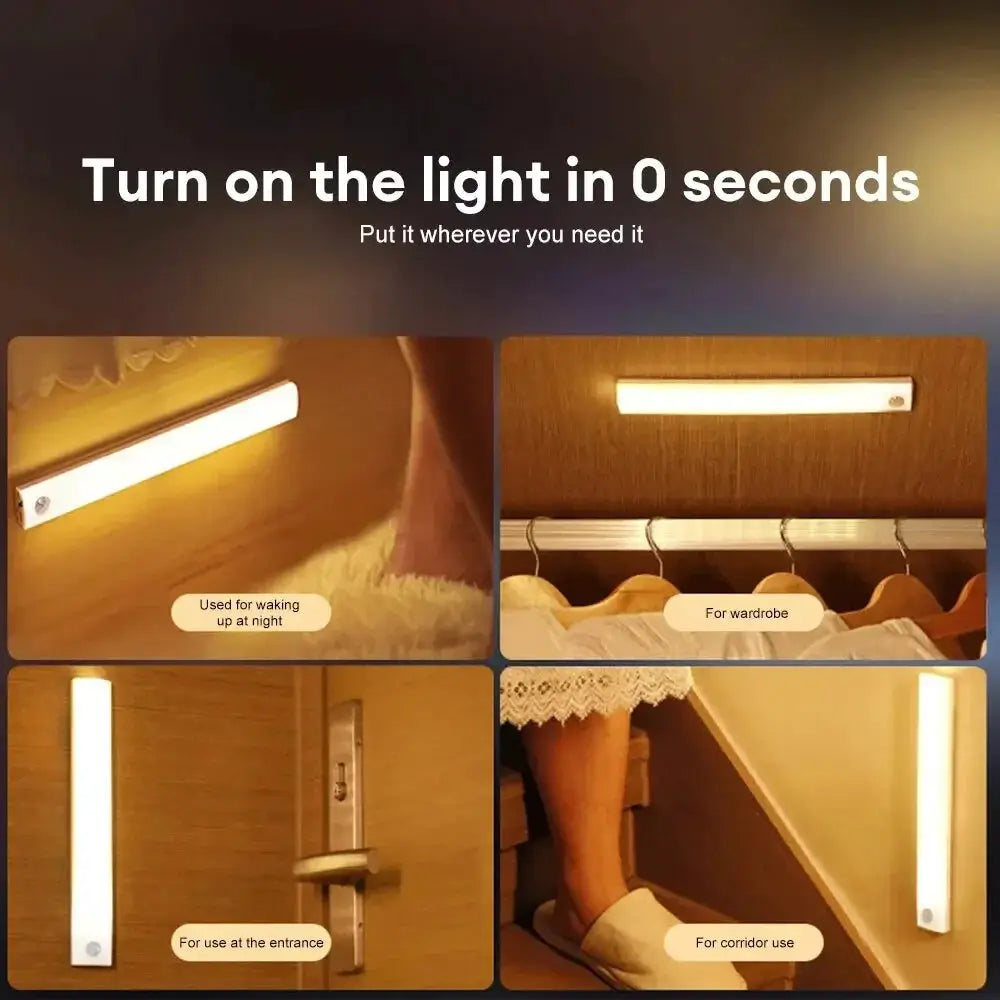 LED Bar Lights Type C Rechargeable Motion Sensor Night Light