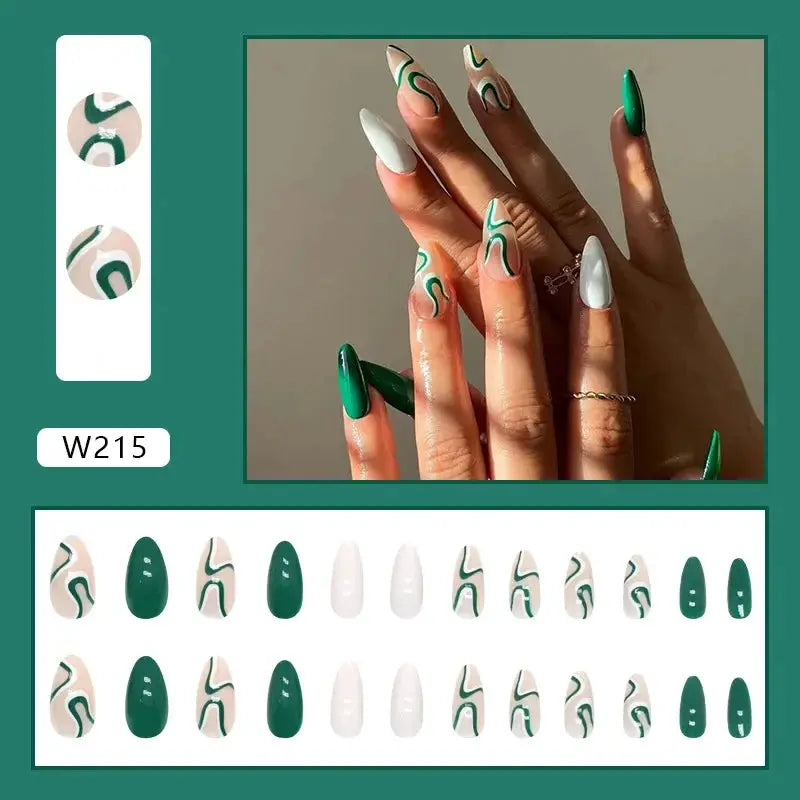 Purple Floral Ballerina Nail Tips 24pcs False Nails Box