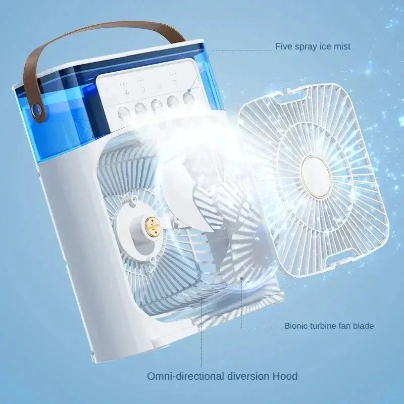 Portable USB Air Cooler Fan Humidifier Night Light 3 In 1 - OurLum.com