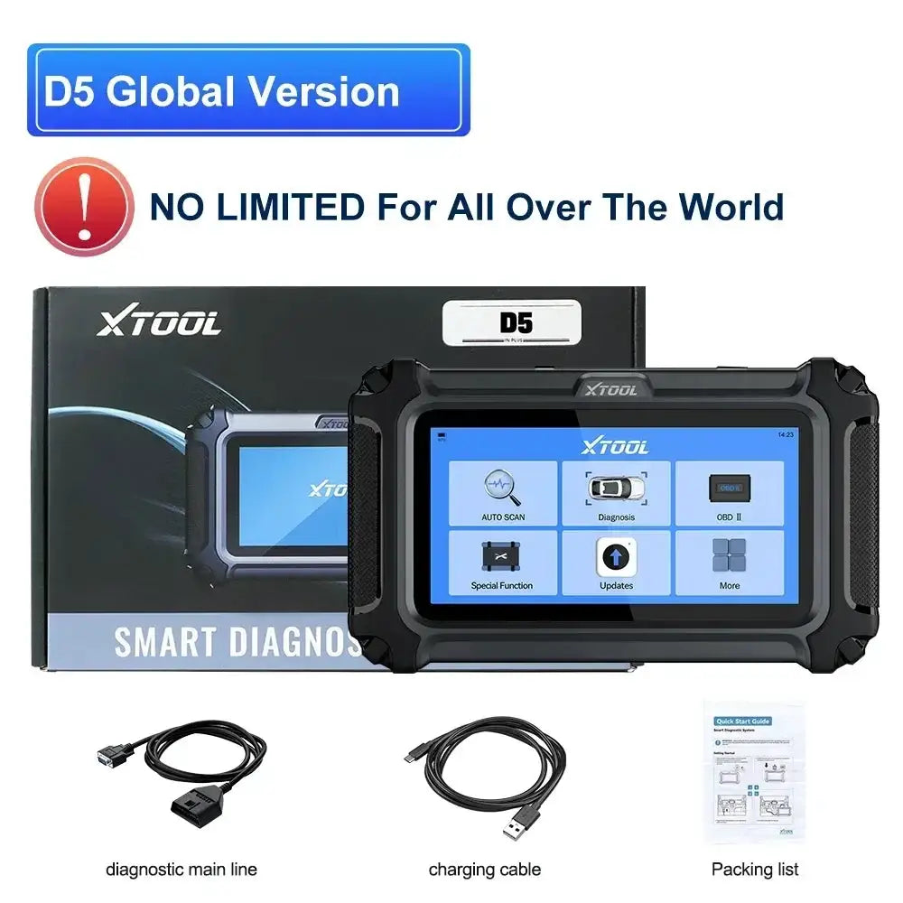 XTOOL D5 Car Diagnostic Tool 5 System Auto OBD2 Scanner OIL TCM DPF ABS EPB Reset Injector Code FCA/DOIP Lifetime Free Update