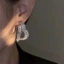 Elegant Luxury Zircon Flower Stud Earrings For Women Jewelry