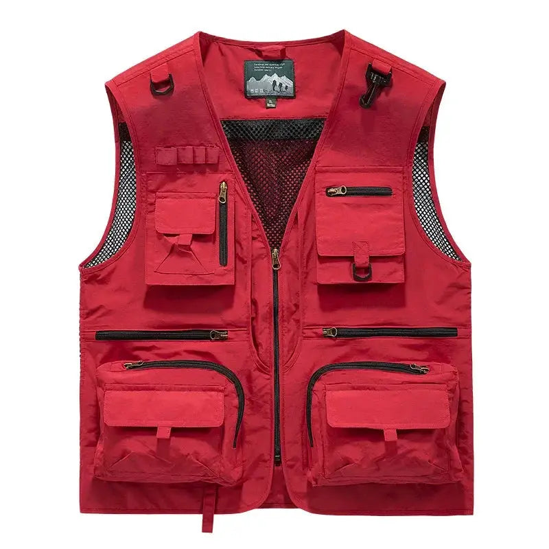Outdoor Leisure Vest Mens Multi Pocket Coat For Hiking - OurLum.com