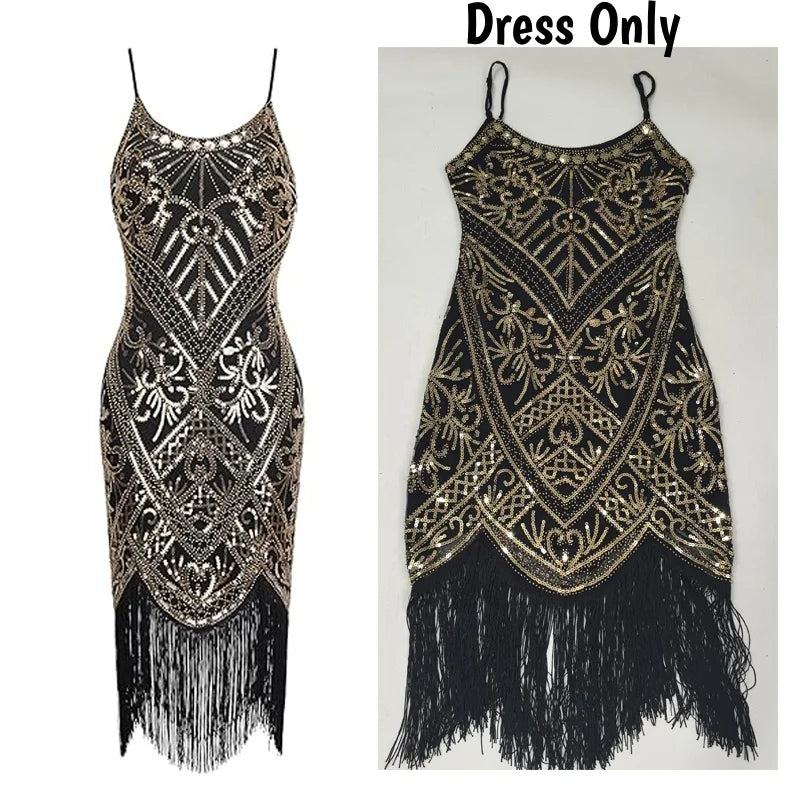 Sequin Tassel Evening Dress
