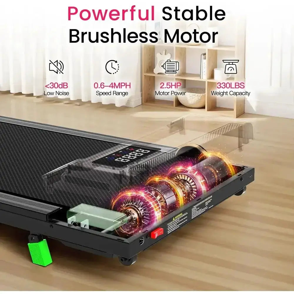 Compact Desk Treadmill, Portable Mini Walking Pad, 2.5HP, 330lbs Capacity, Ideal for Home or Office Spaces