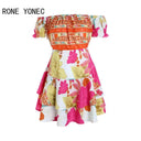 Floral Elegance Mini Dress Chic Off Shoulder Fashion Statement