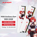 JUHOR DDR4 Ram 16GB 8GB 32GB 2666MHz 3200MHz 3600MHz DIMM Desktop Memory