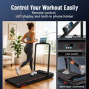 2 In 1 Folding Walking Pad Treadmill Handles Quiet Home Fitness