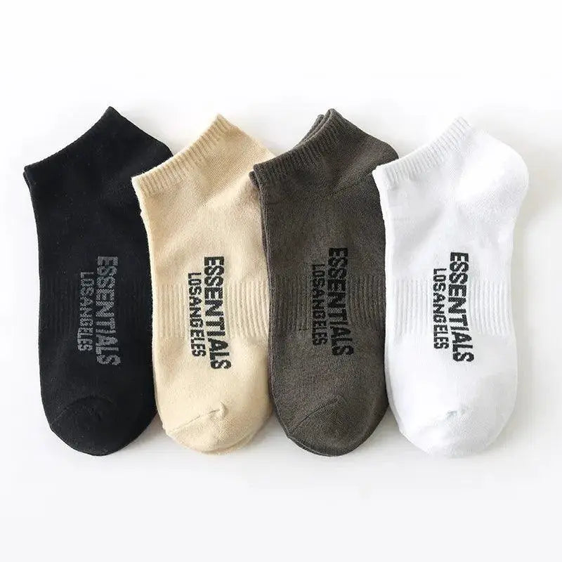 Trendy Hip Hop Low Cut Socks 4 Pack Cotton Style Unisex