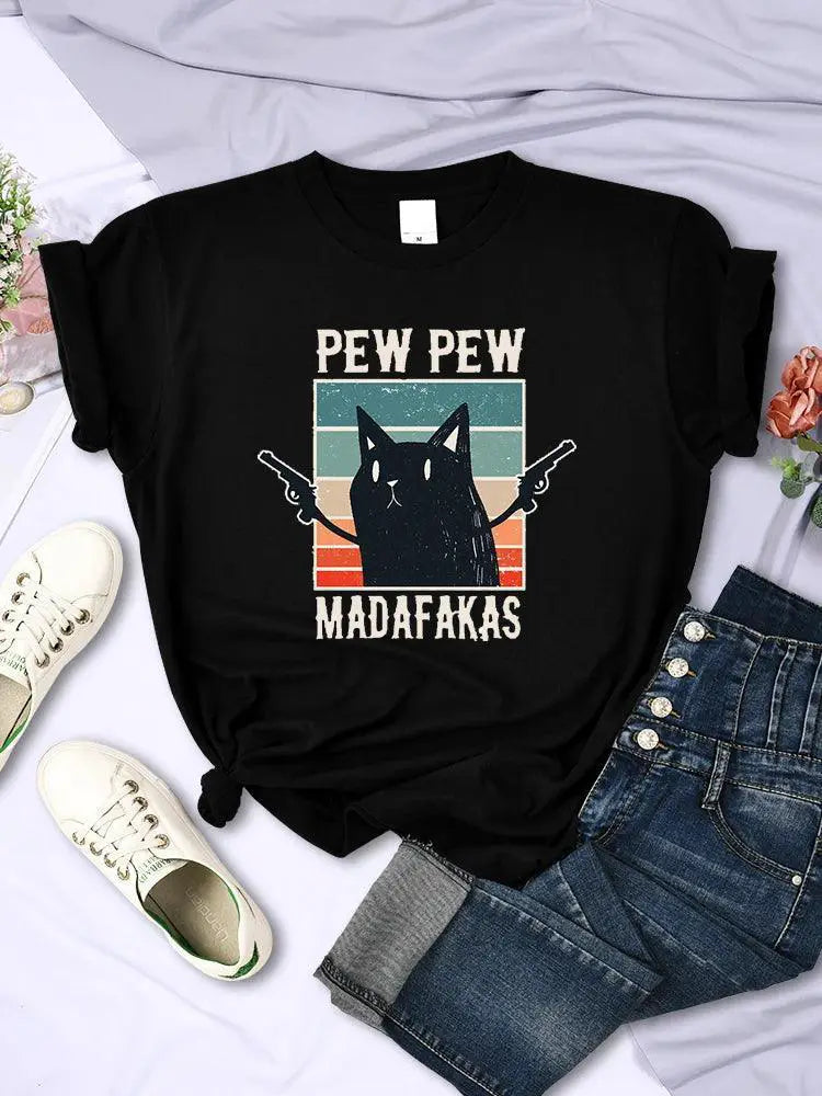 Madafaks Hip Hop Tee Cute Funny Cartoon Print Streetwear