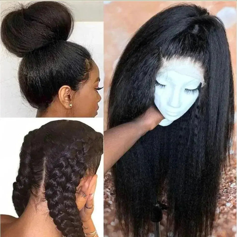 360 Lace Frontal Kinky Straight Human Hair Wig Baby Hair