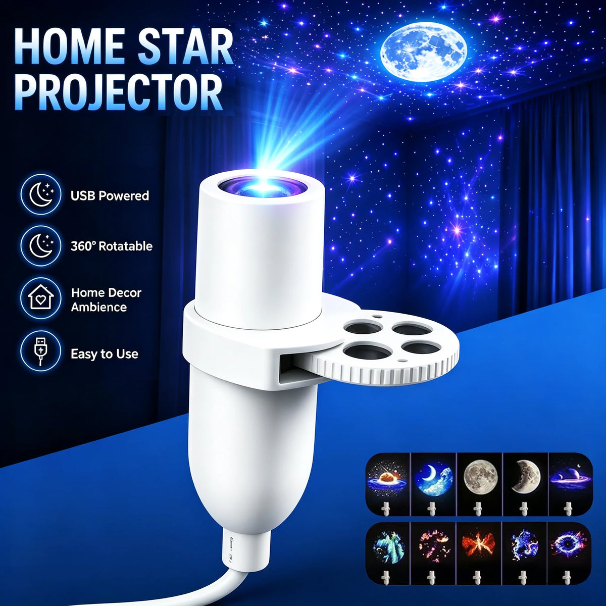 USB Adjustable Galaxy Star Projector