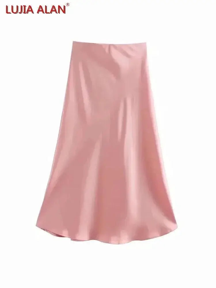 Flattering Satin Midi Skirt for Women — product view 16