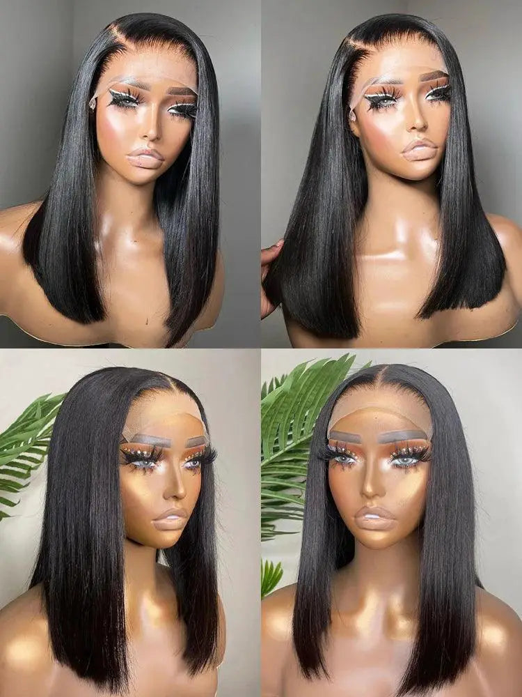 Premium 13x4 Lace Front Glueless Remy Short Bob Wig