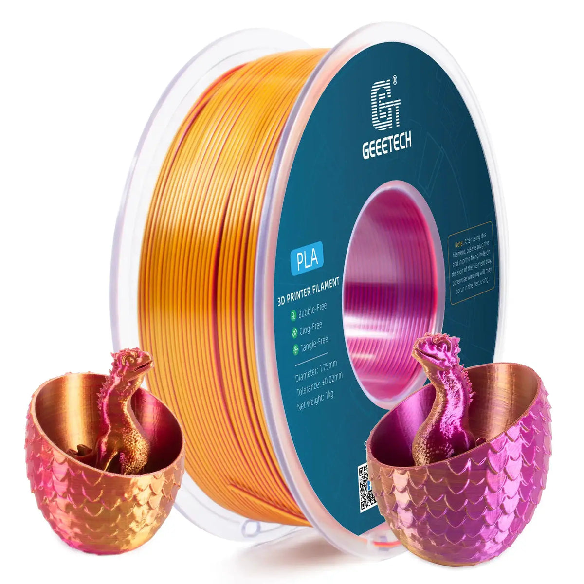 Tricolor Silk PLA Filament for Colorful Prints — product view 7