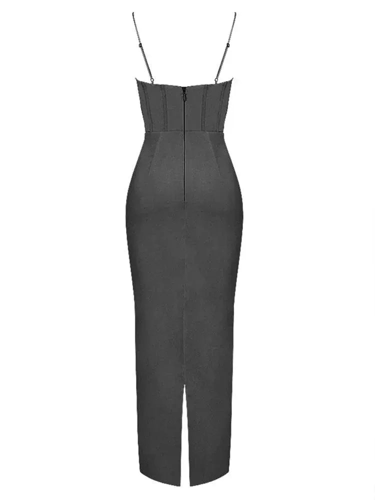 Elegant Pink Satin Maxi Bodycon Dress for Chic Events