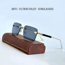 Stylish Rimless Square Sunglasses for Men and Women 2024