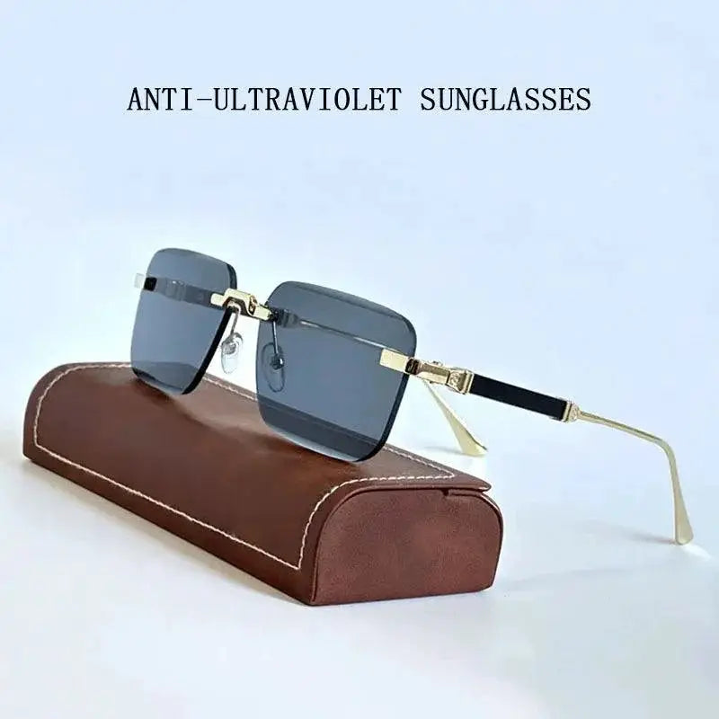 Rimless Square Sunglasses Unisex 2024 Fashion Eyewear