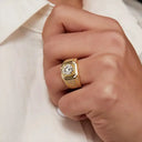 Timeless Moissanite Statement Ring For Men