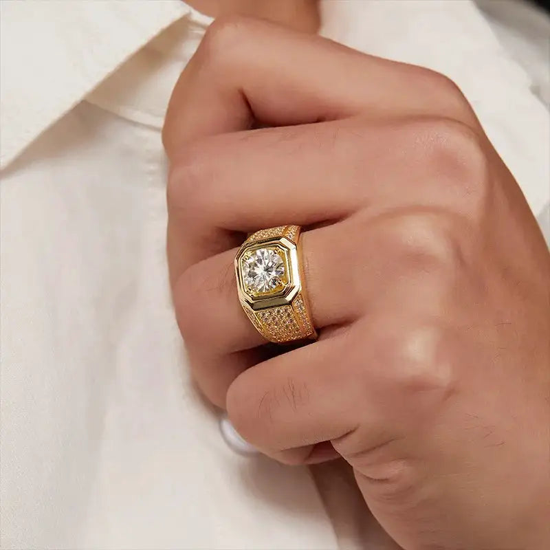 Timeless Moissanite Statement Ring For Men — product image 1