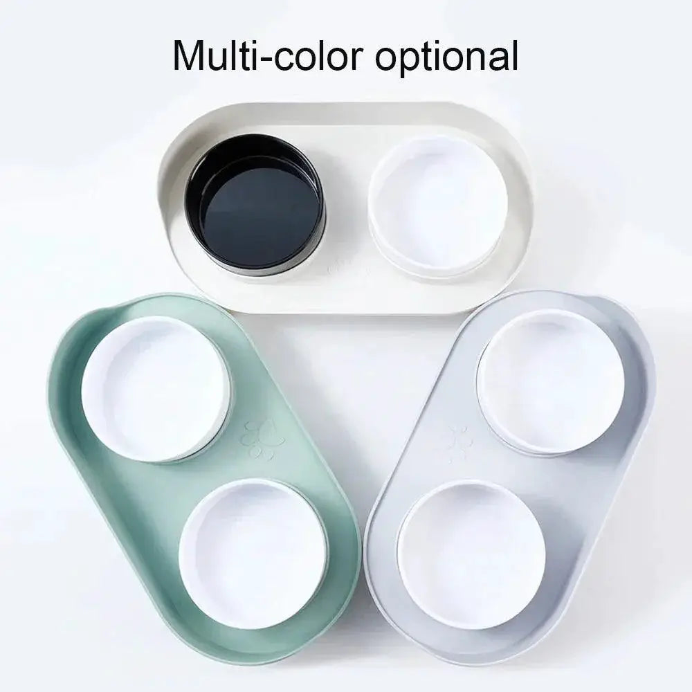 Adjustable Cat Double Bowls Feeder For Healthy Eating