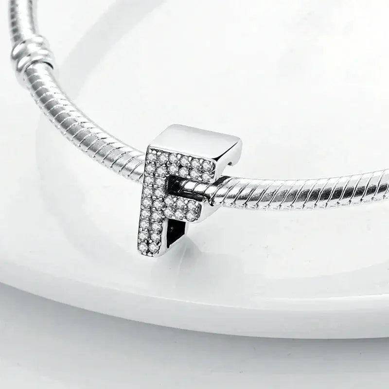 Hot Sale Silver Plated Color Letter Charm Beads For Women