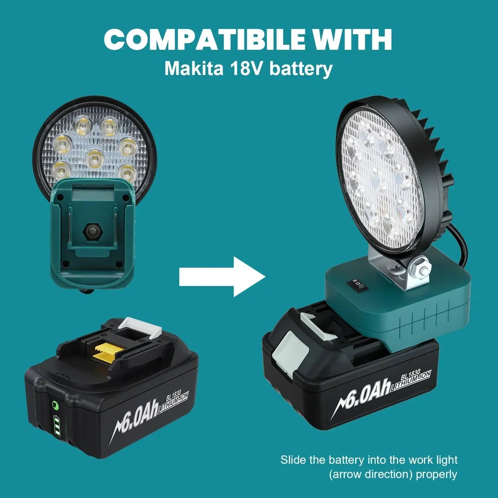 Makita Battery Work Light LED Flashlight - OurLum.com
