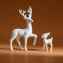 Elegant Resin Mother Deer and Fawn Sculptures for Christmas