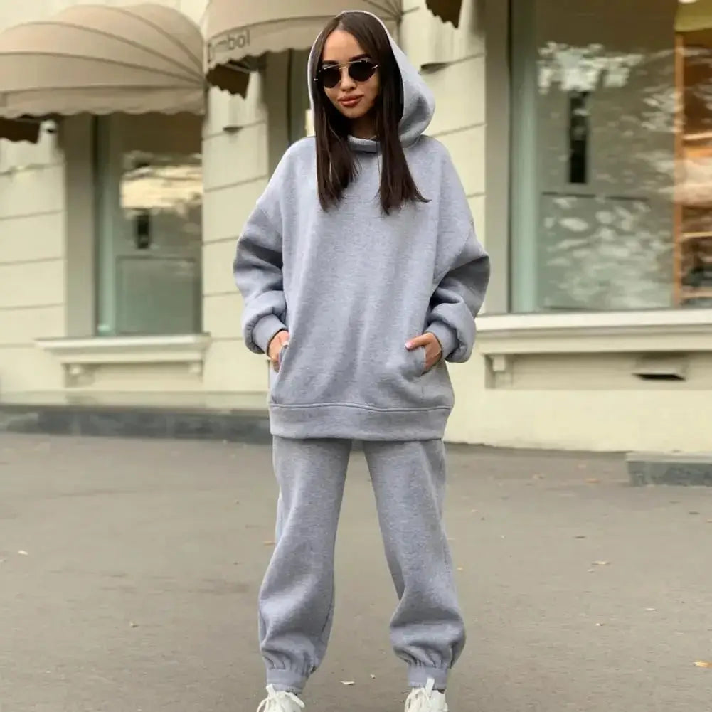 Women's Two Piece Tracksuit Hooded Sweatshirt Set Outfit