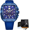 LIGE Skull Men's Chronograph Watch Stylish Quartz Wristwatch