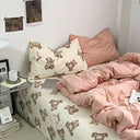 Ins Heart Floral Duvet Cover Set Pillowcases Soft Linens