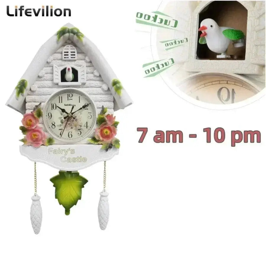 Cuckoo Clock Bird House Wall Decor Pendulum Alarm Clock
